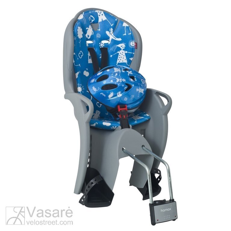 Child-seat rear Hamax Kiss grey/blue with helmet Child-seat rear Hamax Kiss grey/blue with helmet