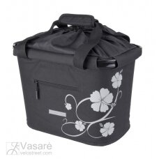 handlebar basket bag Bluebird w QRholder black/hibiscus 35.9x26.4x27.3cm 20ltr