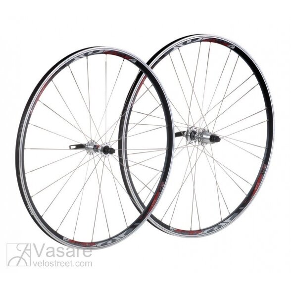 XLC Comp Racing wheel set 28 black, flat spokes, silver